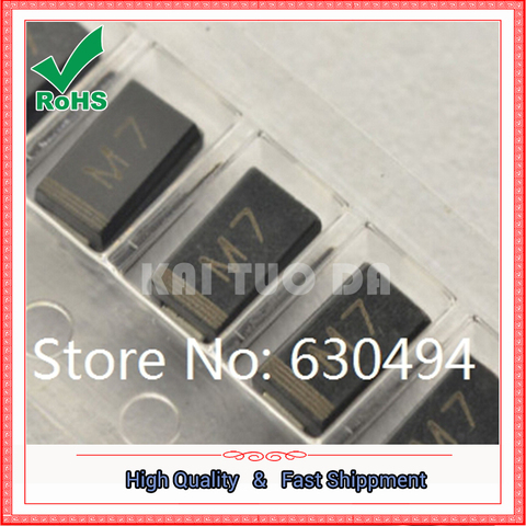 Free Shipping One Lot 100pcs SMD 1N4007 Rectifier Diode 1A 1000V M7 Original ► Photo 1/1