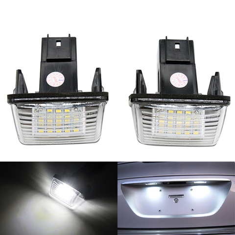 2Pcs/Set HAUSNN LED License Plate Lamp 18SMD White Color Replacements for Peugeot 206 207 306 307 308 406 407 Partner   ► Photo 1/1