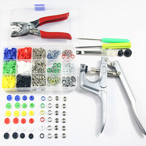 60sets T5 Plastic Resin Fasteners Press Stud Snap Button+90sets 9.5mm Prong Snap Buttons for Clothing+Machine Sewing Plier Tool ► Photo 1/1