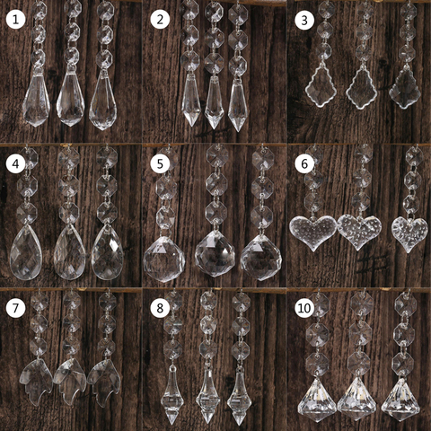 Acrylic Crystal Garland Decorations Hanging Strand Bead Chandelier