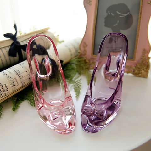 Birthday princess shoes Transparent glass decorations heels Cinderella's glass slipper Wedding shoe furnishing articles ► Photo 1/1