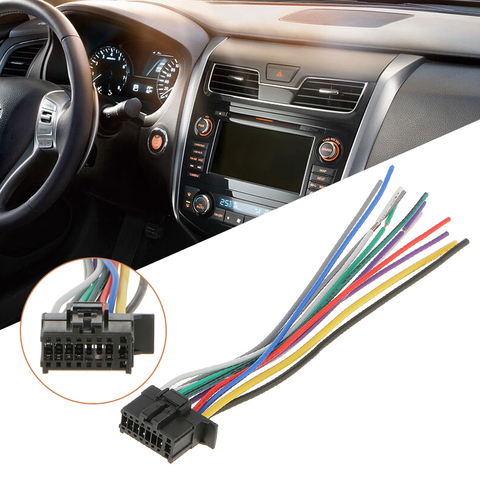 1 Pcs 16Pin Radio Wire Harness Audio Connector Line Replacement  For Pioneer 2350 Car Stereo 6.3 Inch Meet EIA Color Code ► Photo 1/6