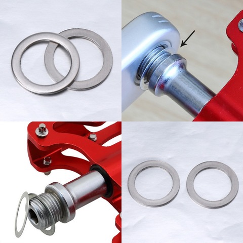 2 Pcs Bicycle Pedal Spacer Crank Cycling MTB Bike Stainless Steel Ring Washers ► Photo 1/6
