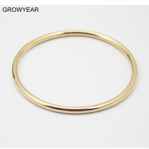 Women Fashion Jewelry Stainless Steel Simple Round Bangle Classic Golden Bangle Bracelets ► Photo 1/6