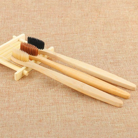 1PC Environmental Bamboo Charcoal Health Toothbrush  For Oral Care Teeth Cleaning Eco Medium Soft Bristle Brushes ► Photo 1/6