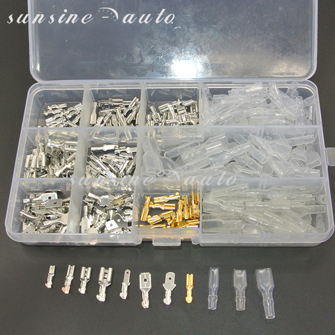 300pcs  2.2/2.8/4.8/6.3mm Insulated Electrical Wire Crimp Terminal Spade Connector Assortment Set ► Photo 1/1