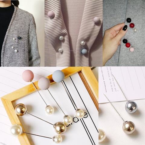 Multi-use Fashion Girl Imitation Pearl Brooches Pin Wedding DIY Scarf Cardigan Clip Lapel Pins for Women Clothing Accessories ► Photo 1/6