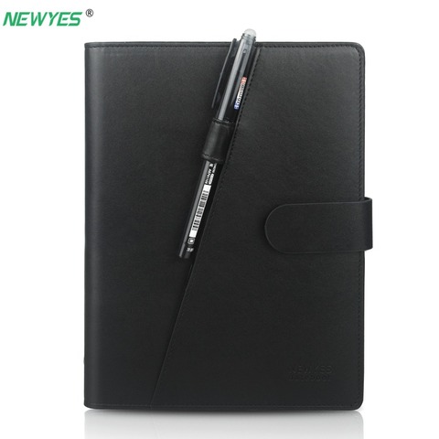 NEWYES A5 Smart Erasable Notebook Black Leather Reusable Wire bound Replaceable Paper Diary Notepad Wave Cloud NotePad 2022 Gift ► Photo 1/6