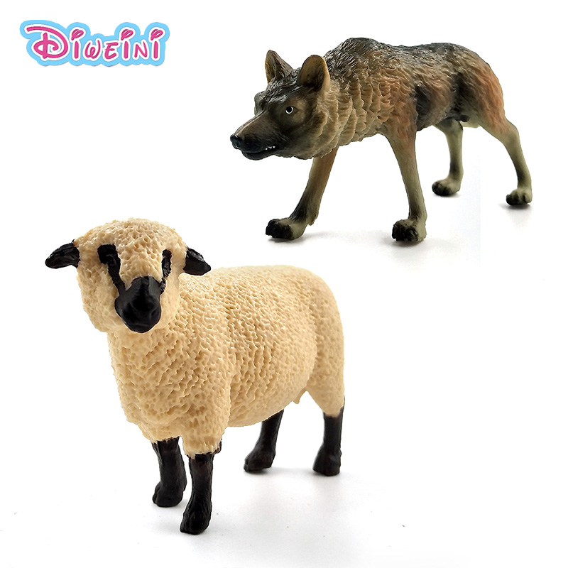 Animal Model Toy Simulation Wolf Environmentally Friendly Plastic Mini Decoratio