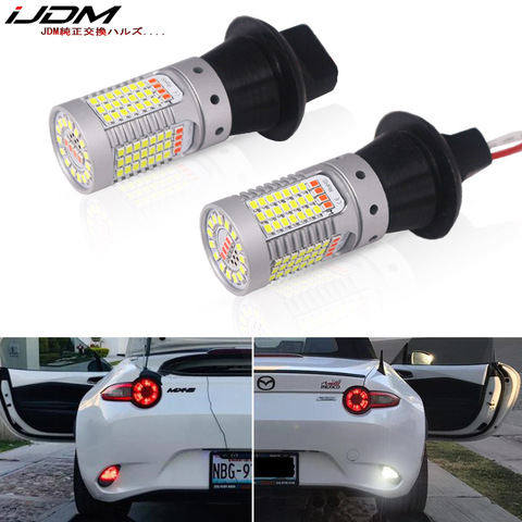 iJDM Car 7440 LED White/Red Dual-Color Canbus W21W T20 led Bulbs For 2016-up Mazda MX-5 Backup Reverse Lights & Rear Fog Lamp ► Photo 1/6