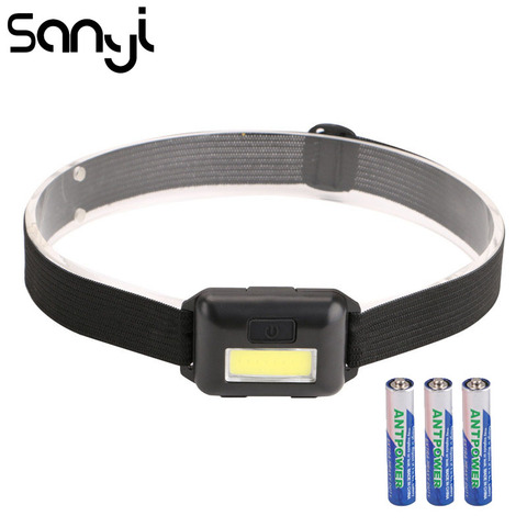 SANYI 2000 LM Mini Headlight Flashlight 3 Modes Head Torch Powered by 3*AAA Battery COB LED Super Bright Headlamp for Camping ► Photo 1/6