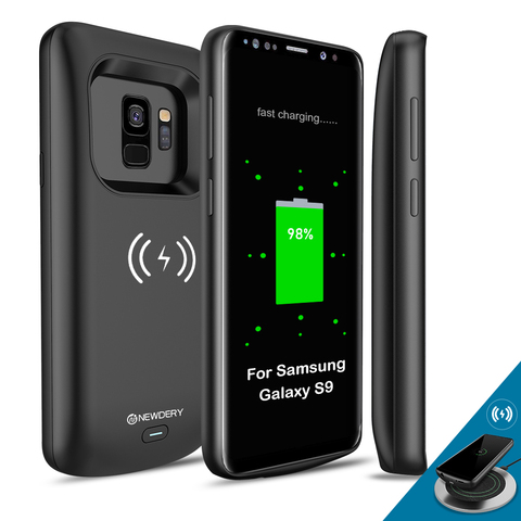 For Samsung Galaxy S9 Plus Battery Case 5200mAh Qi Wireless Charging Compatible, Newdery Extended Charger Case for S9 4700mAh ► Photo 1/6