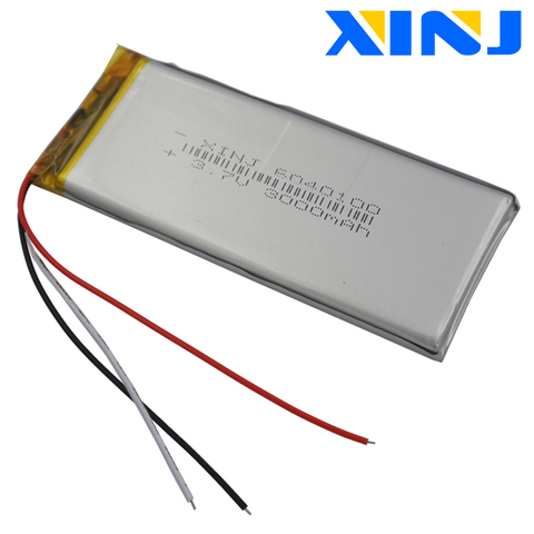 XINJ 3.7V 3000 mAh 3wires for thermistor Lithium Polymer Li-Po Battery 6040100 For GPS PSP E-book PDA MID ipod DVD Tablet PC ► Photo 1/4