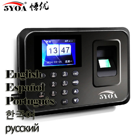 Biometric Fingerprint Time Attendance System Clock Recorder Employee Electronic English Portuguese Reader Machine ► Photo 1/4