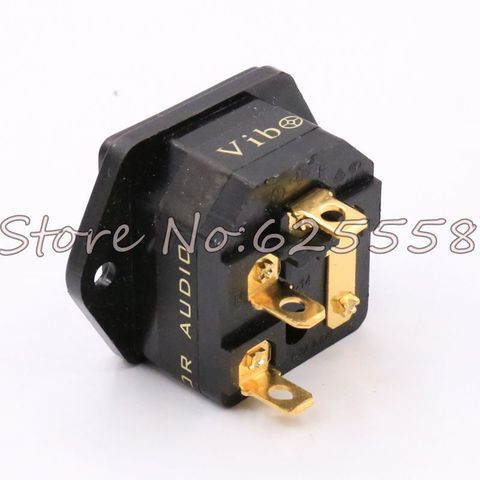 Hifi audio FI-03 Fused AU  IEC Socket/Connector 24K Gold plated IEC Inlet with fuse holder ► Photo 1/1