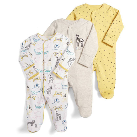 3Pcs/Set 100% Cotton Baby Rompers Newborn Long Sleeve Clothes Set Infant Jumpsuit Baby Underwear Sleepsuit Clothing ► Photo 1/6