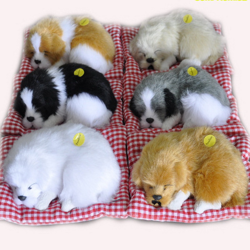 Gift Kids Baby Sound Plush Toys Simulation Animal Sleeping Dog Appease Doll