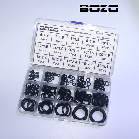 200PCS/1 BOX PCP Paintball NBR Rubber Gasket Replacements Sealing O-rings Durable Socket Black 15 Sizes Available O-rings ► Photo 1/6