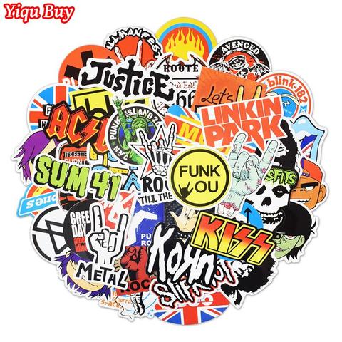 100 Pcs Rock & Roll Stickers Music Retro Band Graffiti JDM DIY Sticker for Laptop Motorcycle Guitar Luggage Car Snowboard Decals ► Photo 1/6