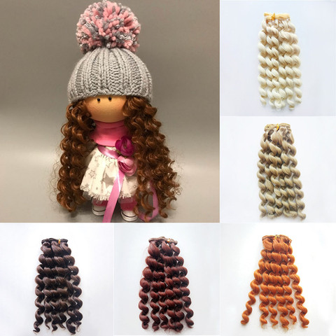 1pcs 20*100cm Screw Curly Hair Extensions for All Dolls DIY Hair Wigs Heat Resistant Fiber Hair Wefts ► Photo 1/6