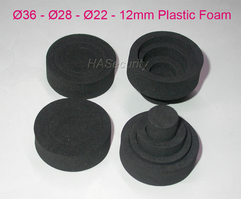 36-28-22-12mm (4pcs) plastic Foam / Spacer for CCTV LENs to block IR lights security camera installation assembly ► Photo 1/2