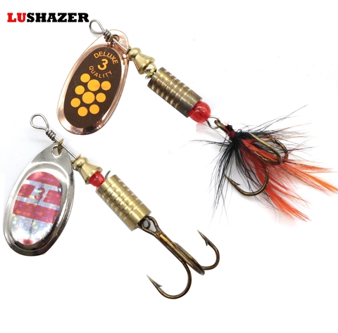 LUSHAZER fishing spinner baits saltwater fishing lures fly fishing material spinners spoon bait fishing accessory free shipping ► Photo 1/6