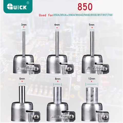 Original QUICK 857/850A/850A+/990A/990AD/990D/850D/700/706W/857DW/957DW Rework Station Hot Air Gun Muzzle Tuyeres 3/4/5/6/8/12MM ► Photo 1/1