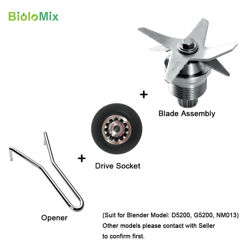 Blender spare parts stainless steel hardened six mixing and cutting serrated blades knives Drive Socket Opener complete assembly ► Photo 1/4