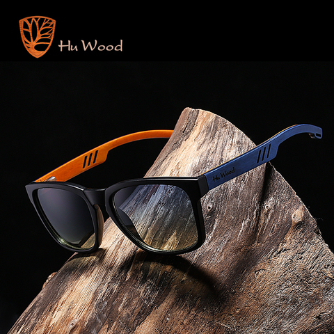 HU WOOD Brand Design Polarized Sunglass Skateboard Wood Sunglasses For Men Women Lenses Driving gafas de sol mujer GR8011 ► Photo 1/6