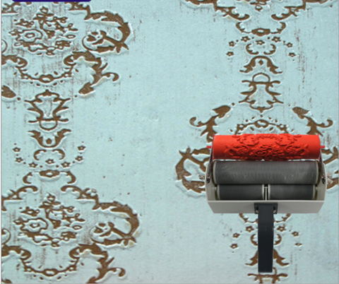 Flat Wallpaper tools patterned roller for wall decoration 7 inch rubber roller no.076 ► Photo 1/2