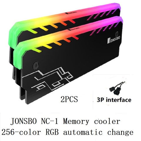 2PCS Memory Cooling Vest Radiator Cooler shell RGB LED 256 Automatic Light Effect Aluminum Heatsink  for Desktop RAM DDR3 DDR4 ► Photo 1/6