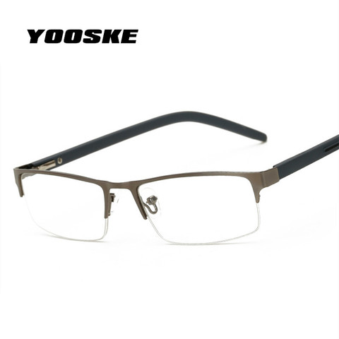 YOOSKE Metal Half Frame Reading Glasses Men Women Business Hyperopia Eyeglasses With Prescription 1.0 +1.5 2.0 +2.5 +3.0 +3.5 ► Photo 1/6