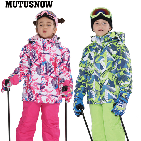 Ski Jacket Children Waterproof Windproof Clothing Kids Ski Pants Boys Girls -30 DEGREE Winter Warm Snowboarding Outdoor Ski Suit ► Photo 1/6