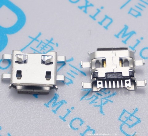 50pcs Micro USB Connector 5pin 0.72mm heavy plate B type have curling side Female Jack For Mobile Mini USB repair mobile tablet ► Photo 1/2