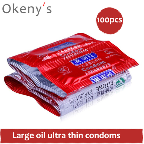 High Quality 100Pcs Condoms Natural Latex Rubber Smooth Lubricant Safe Contraception Ultra Thin Condom Men Sex Toys Sex Products ► Photo 1/3