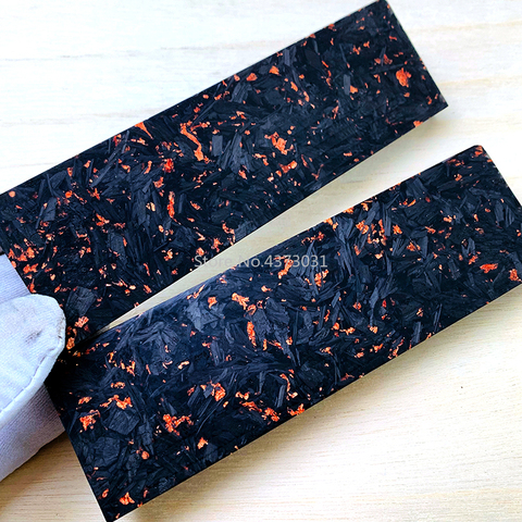 2Pcs Marbled CF Carbon Fiber Black Marble with resin For DIY knife handle material copper powder Compression patch plate ► Photo 1/6