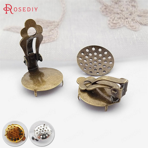 (31670)10 Sets 12MM 16MM Antique Bronze Brass Combinable Round Earrings Clips Diy Jewelry Findings Accessories wholesale ► Photo 1/6