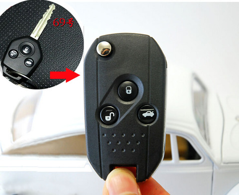 3 Buttons Replacement Modified Flip Folding Remote Key Case Shell For Subaru Forester XV Legacy Outback Fob Key Cover ► Photo 1/1