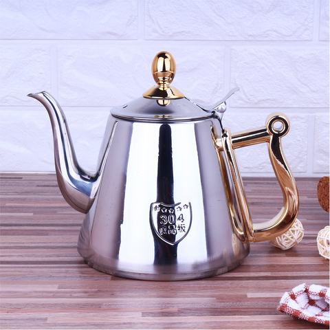 Humanized Handle Mirror Surface Delicate Water Kettle Inner With Tea Filter Induction Cooker Tea Kettle Coffee Pot 1.2L ► Photo 1/6