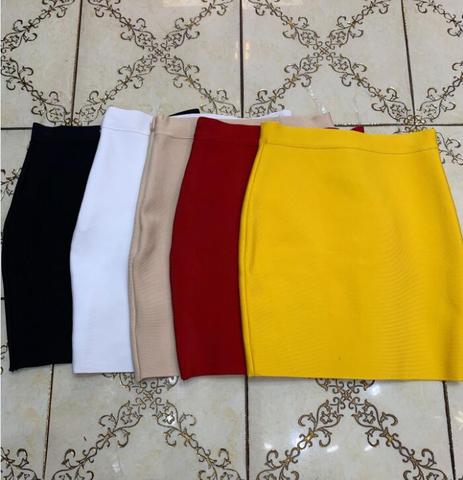 Wholesale Free Shipping Candy Color Sexy Mini Bandage Skirt 2022 Designer Pencil Skirt Faldas 43cm ► Photo 1/6
