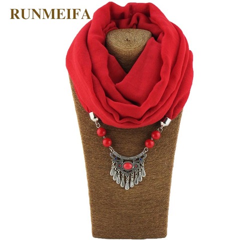 RUNMEIFA Charms Pendant Necklace Scarf Jewelry Style Bullet Alloy Match Keep Warm Wear Beads With Pendant Jewelry 195*60cm ► Photo 1/6