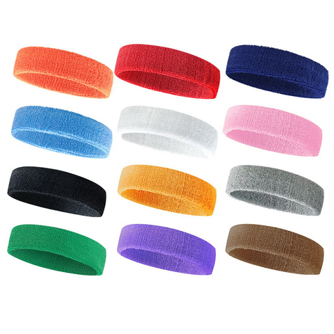 1Pcs Towel Yoga Hairband Sport Headband Ribbons Elastic Sweat Hair Band For Men Women Running Fitness Accessories Head Sweatband ► Photo 1/6