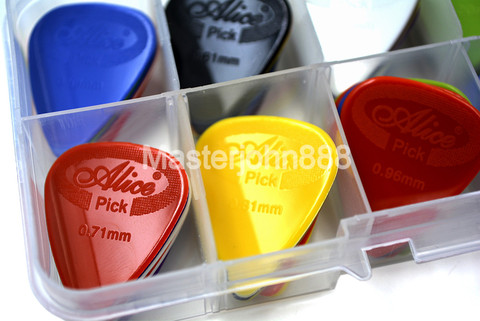 Lots of 50pcs Alice Projecting Nylon Electric/Acoustic Guitar Picks 6 Thickness Assorted With Picks Box Case ► Photo 1/4