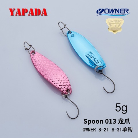 YAPADA Spoon 013 Loong Claw 5g/7.5g 45-51mm OWNER Single Hook Multicolor Zinc alloy Metal Small Spoon Fishing Lures Trout ► Photo 1/6