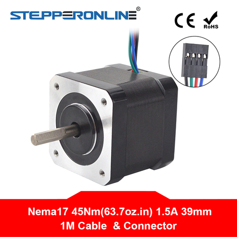 4-lead Nema17 Stepping Motor 42 Motor 1.5A 39mm 45Ncm 1m Cable Nema 17 Step Motor for 3D Printer/CNC XYZ ► Photo 1/6