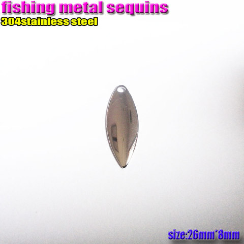 Fishing willow leaf blades metal sequins  size:26mm*8mm chromium plating quantily:10pcs/lot 304stainless steel ► Photo 1/6