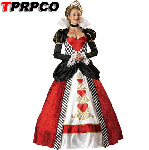 TPRPCO Alice In Wonderland Cosplay Costume Queen Of Hearts Costume Red Queen Costume Female Elegant Dress Cosplay NL225 ► Photo 1/6