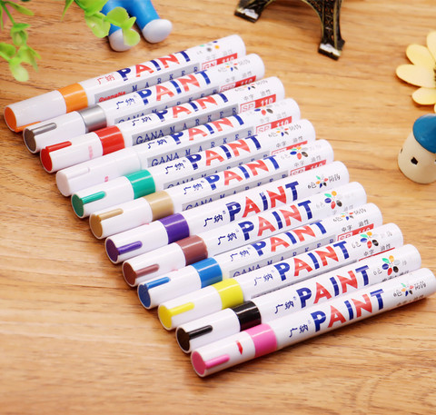 1PC 12 Colors Universal White Car Motorcycle Permanent Tyre Tire Tread Rubber Paint Marker Pen hot selling ► Photo 1/3