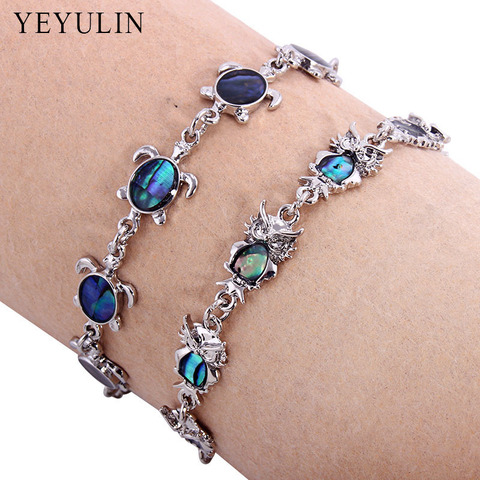 High Grade Silver Color Alloy Rhinestone Owl Turtle Bracelet For Women Girls Bangles Jewelry Gift ► Photo 1/5