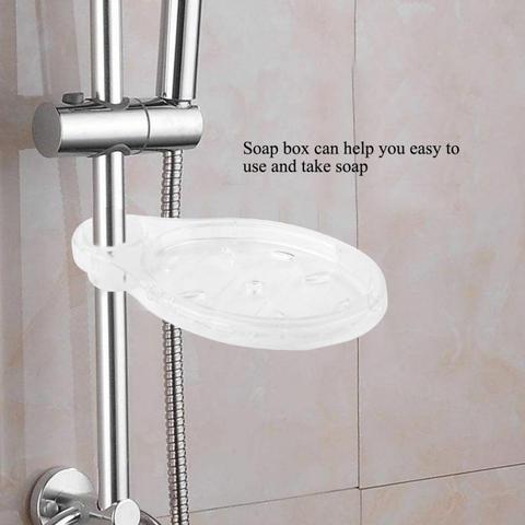 Transparent Round Acrylic Soap Dishes Plate Shelf Shower Storage Support Leakage Hole Soap Box Tray Holder for 2.5cm Lifting Rod ► Photo 1/6